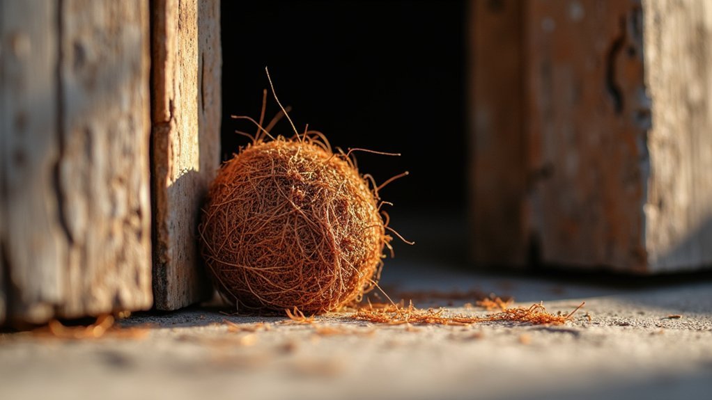 seal gaps with steel wool