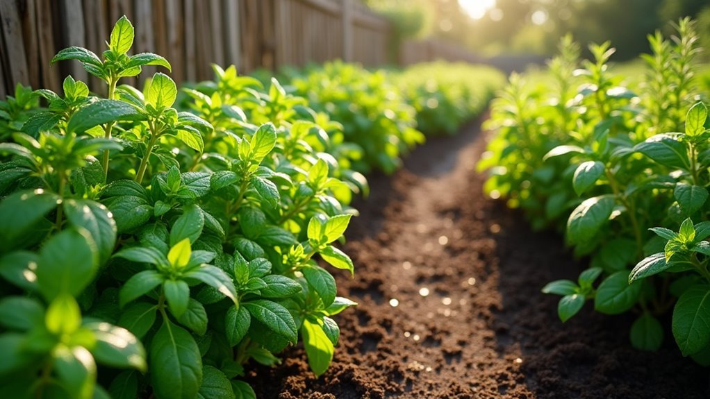 aromatic pest repelling herb garden