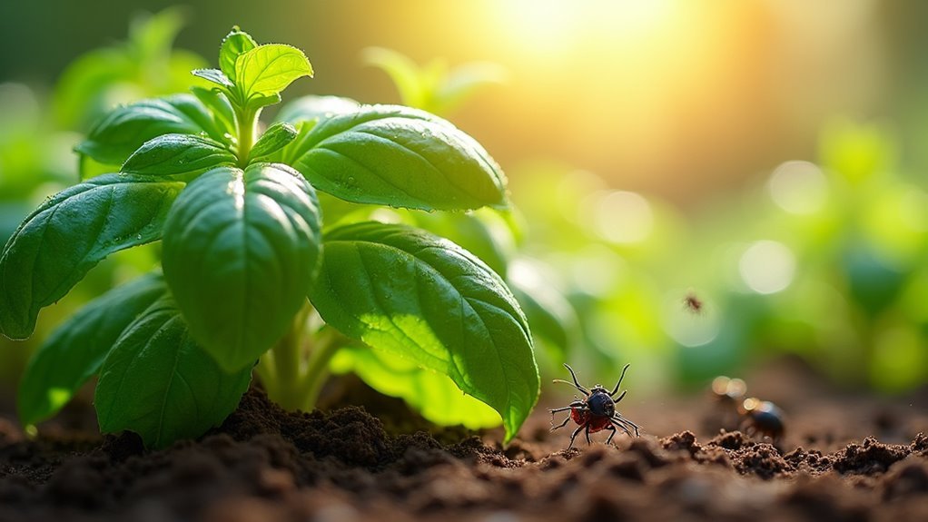basil plants facing nocturnal pests