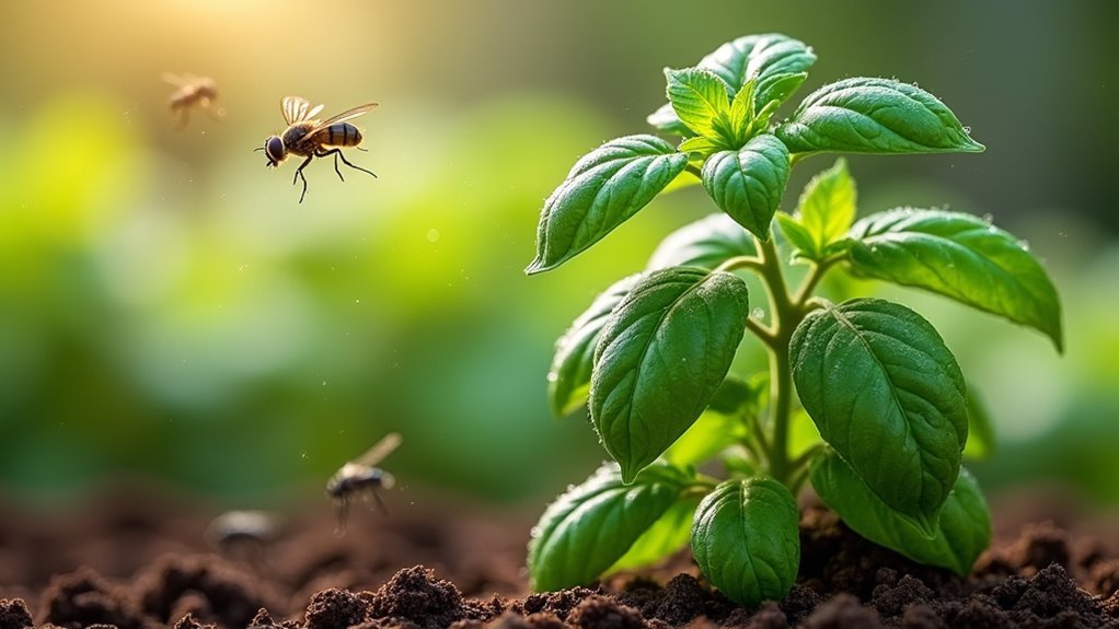 basil repels flies naturally