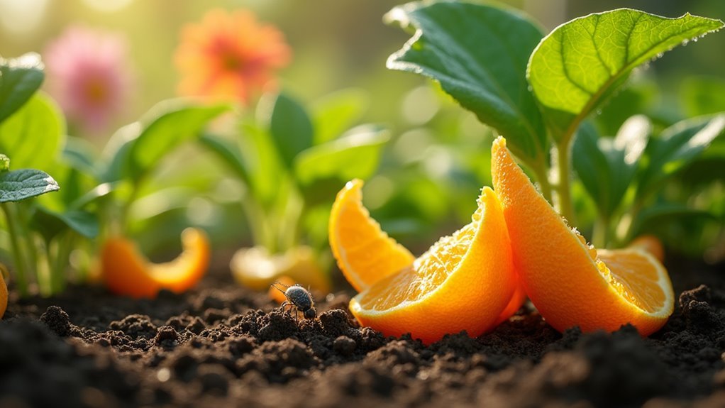 citrus peels deter garden pests