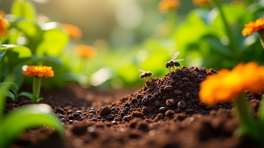 coffee grounds repel garden flies