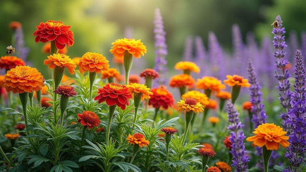 colorful flowers repel insects