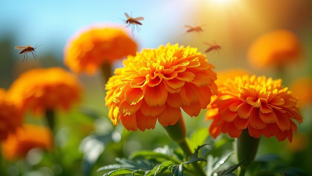 colorful mosquito repelling marigolds