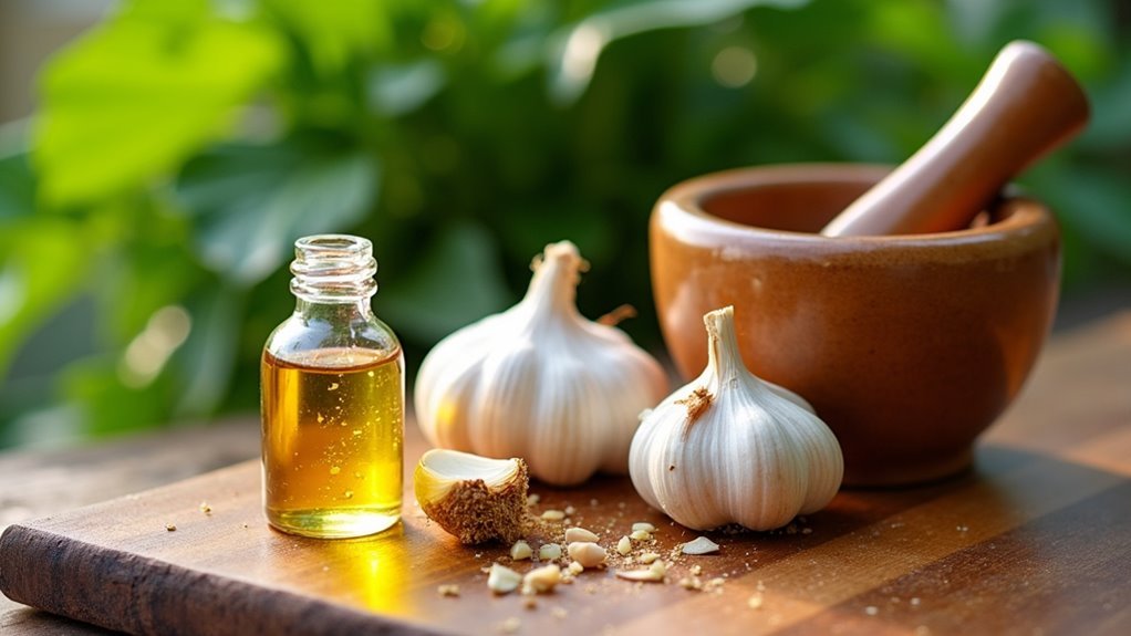 crush garlic for pest spray