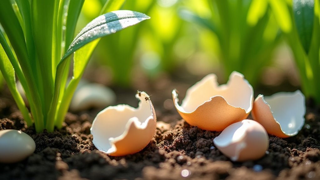 eggshells deter garden pests