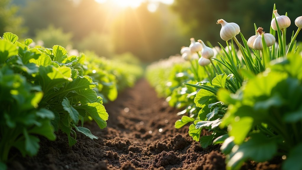 garlic intercropping pest protection