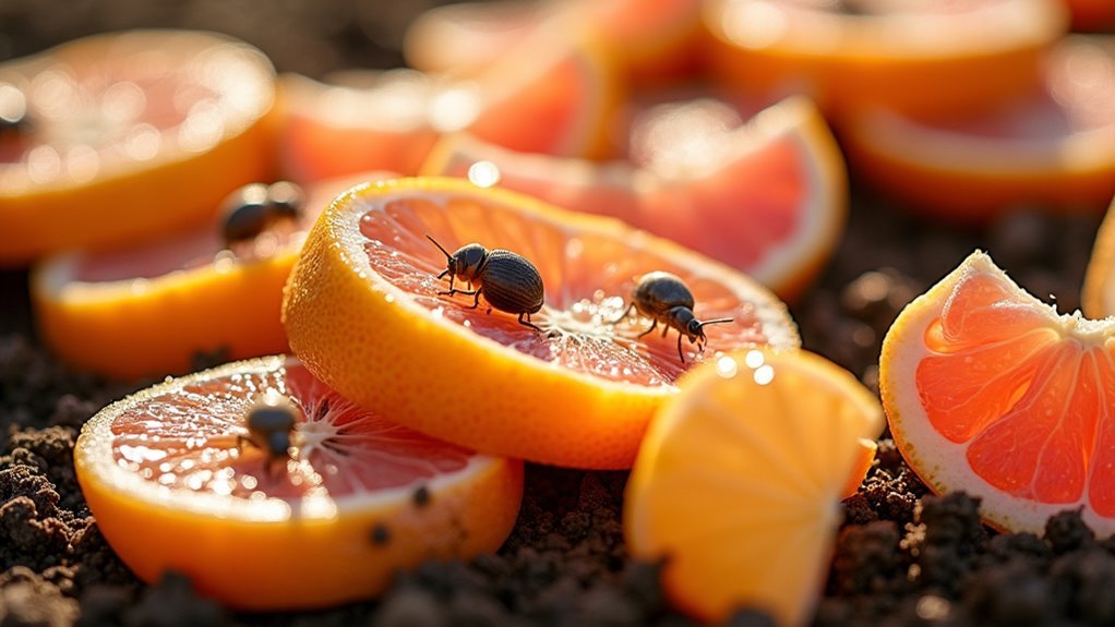 grapefruit peels deter soft bodied pests
