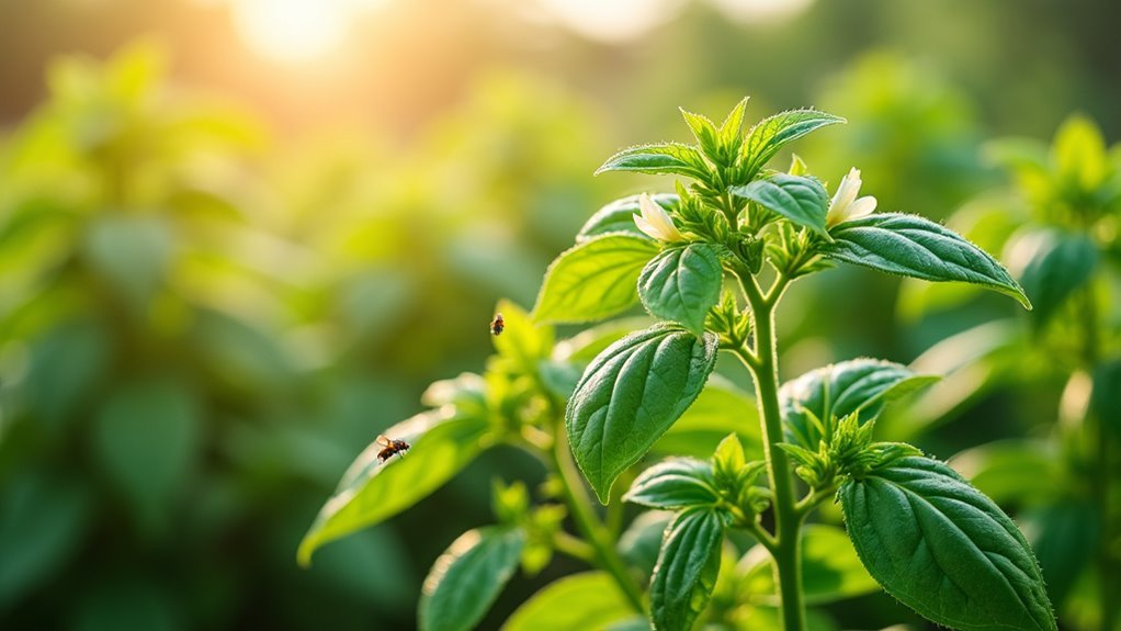 healthy basil for pest defense