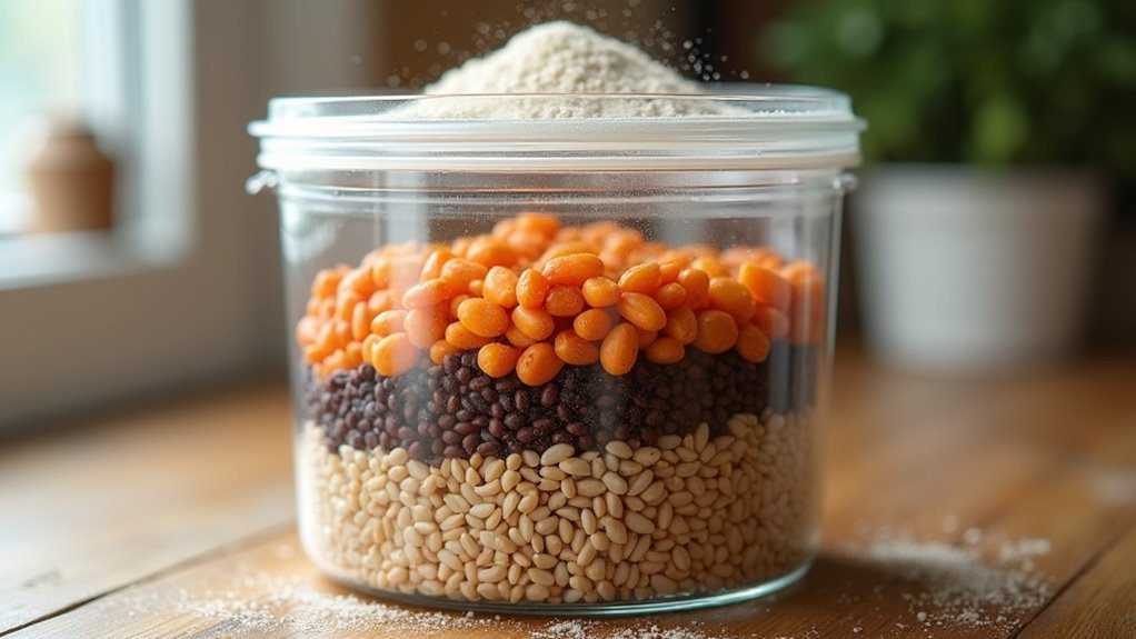layered diatomaceous earth storage