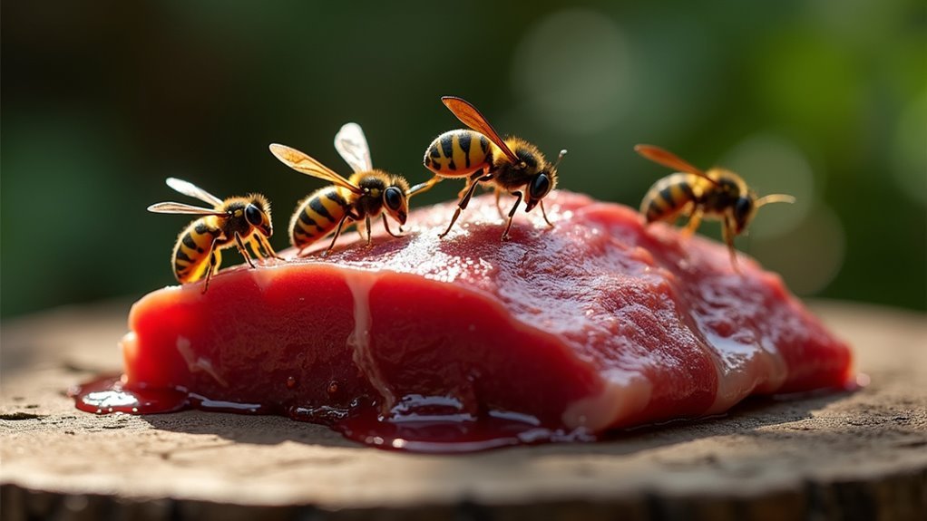 meat as effective hornet bait