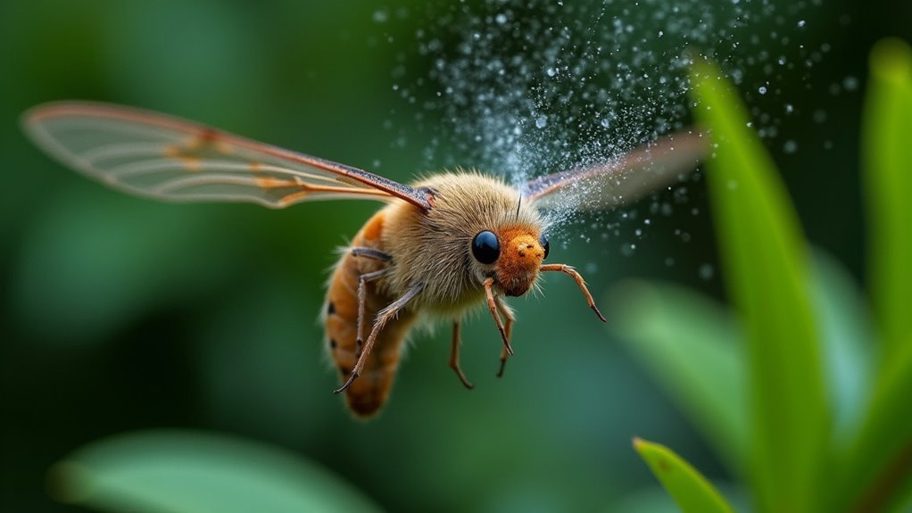 moths escaping acidic sprays