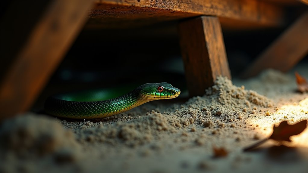 snakes seek warm hidden shelter