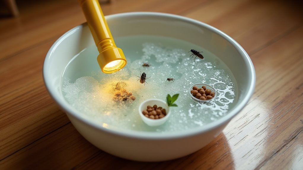 soapy water flea trap