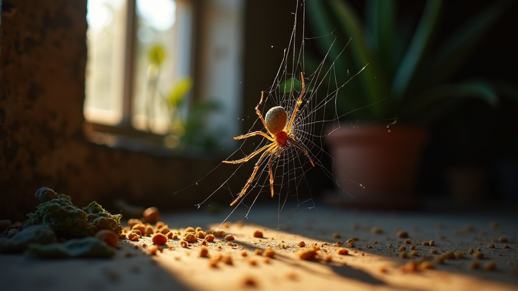 spiders seek warmth and food