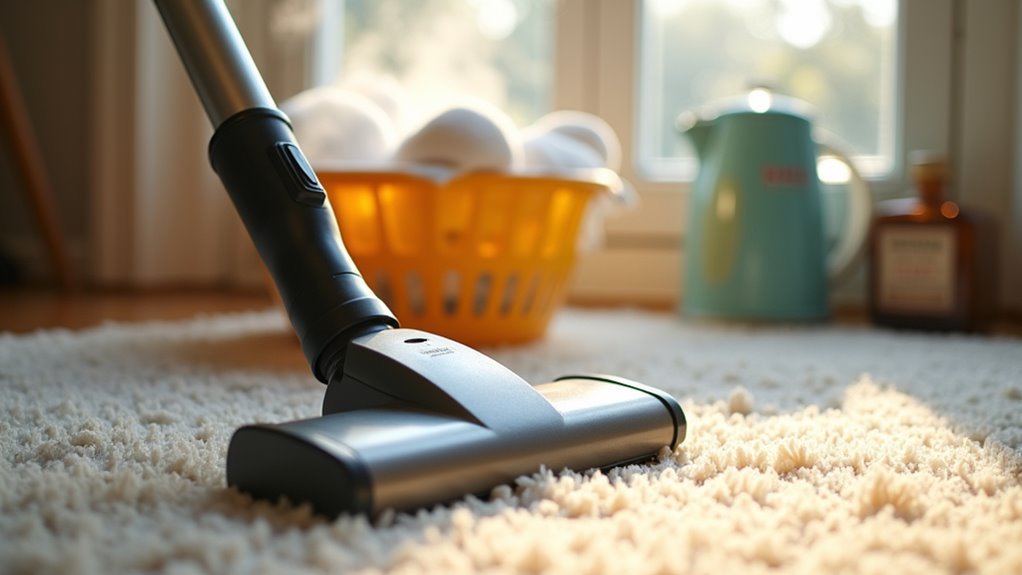 vacuuming and hot washing